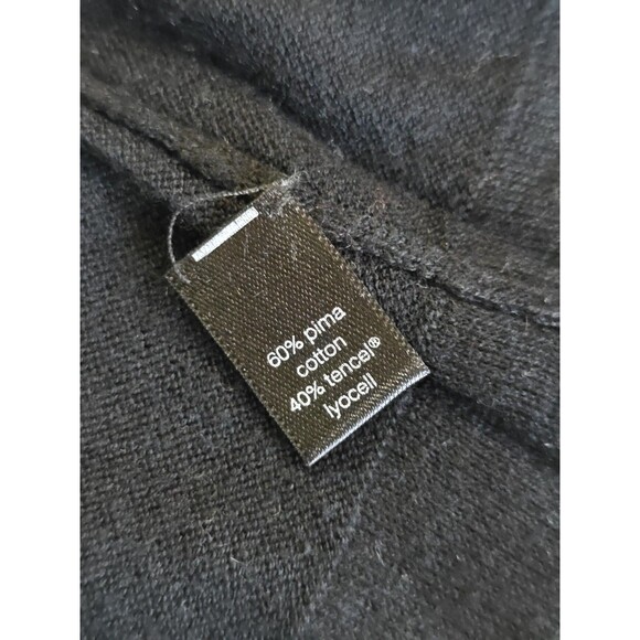 Peruvian Connection V Neck Long Sleeve Pima Cotton Dress Size XS Black Short - Picture 7 of 7